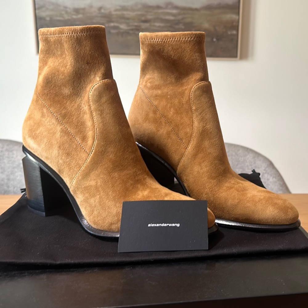 Alexander Wang Anna Stretch Suede Bootie - Picture 13 of 13